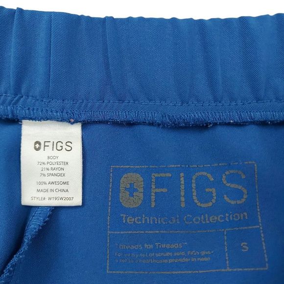Figs Scrub Pants Womens Small Royal Blue Straight Leg Uniform Work Comfort - Picture 9 of 10